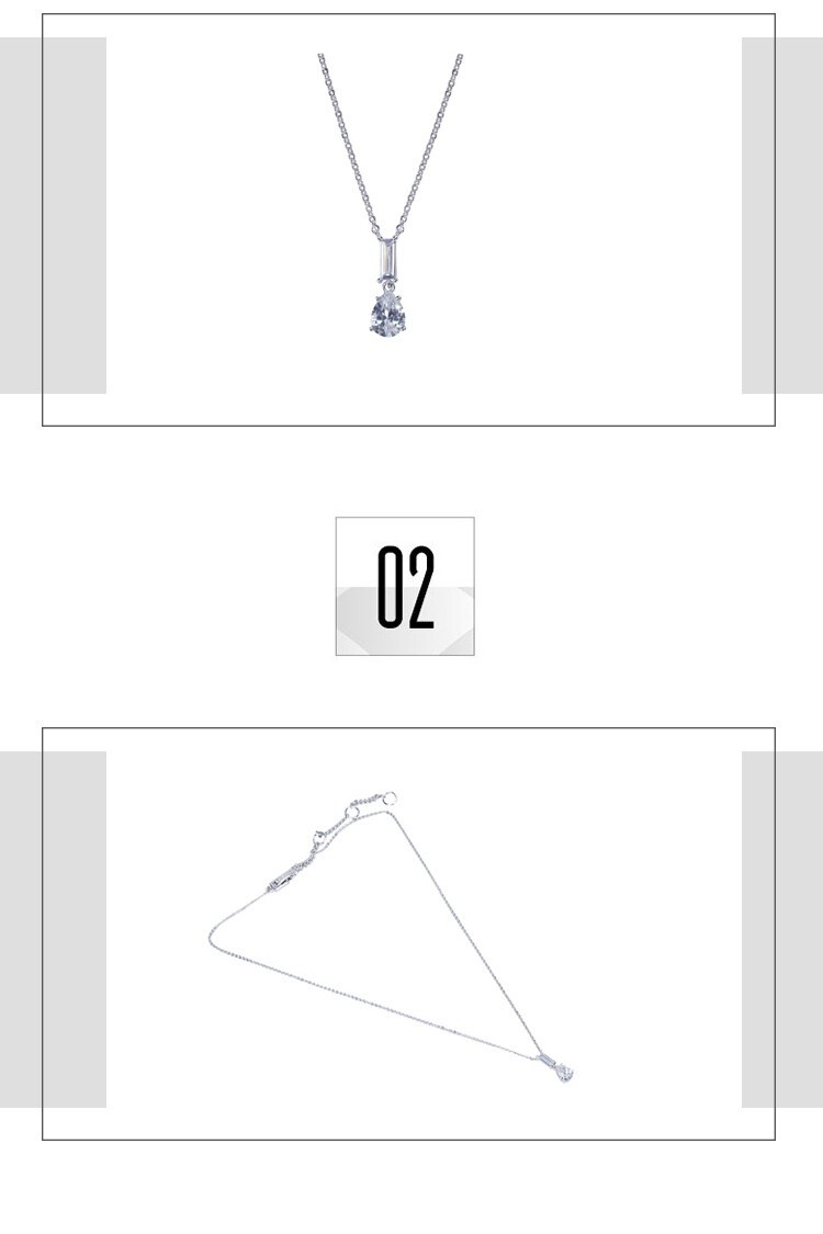 商品Givenchy|Givenchy 纪梵希水滴镶钻项链 07N00006-JG008-银色,价格¥492,第6张图片详细描述