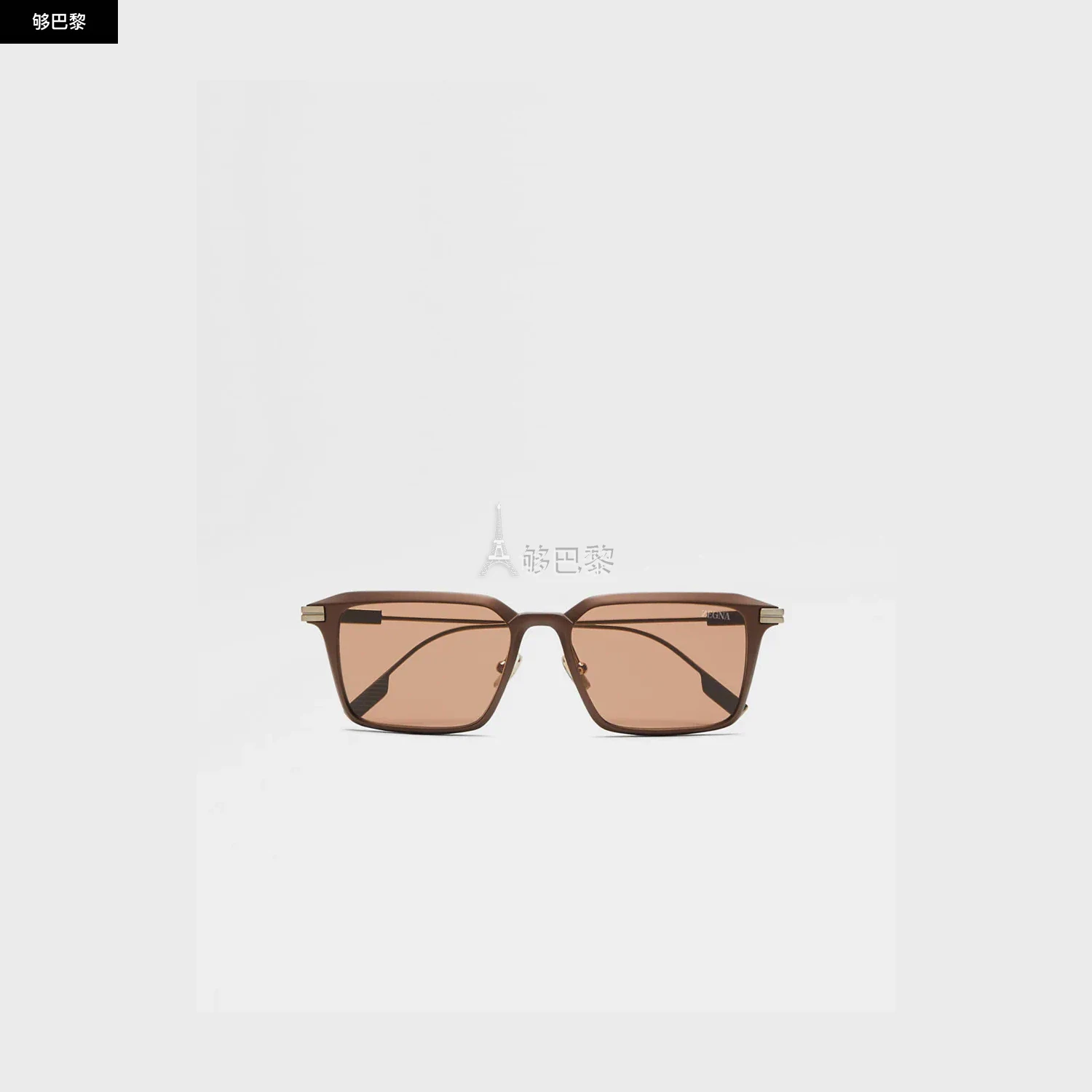 商品Zegna|【预售】 杰尼亚 25春夏 男士 太阳眼镜 Dark Brown Aluminum and Metal Sunglasses EZ0273H-5537E,价格¥5002,第2张图片详细描述