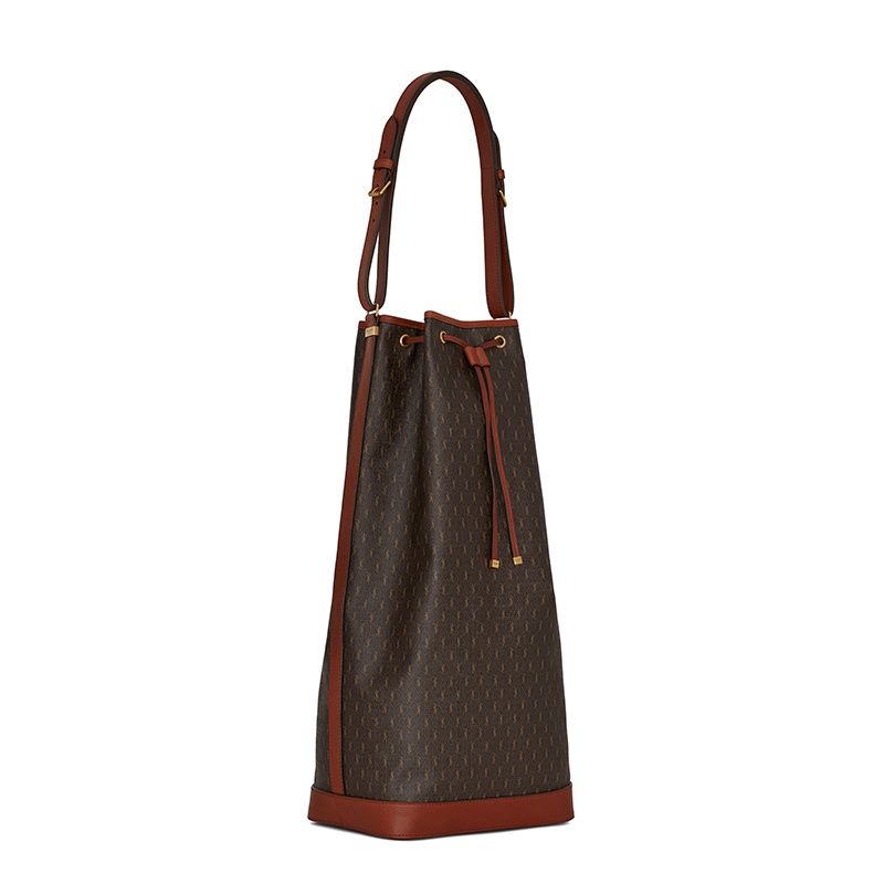 商品Yves Saint Laurent|SAINT-LAURENT PARIS/圣罗兰 YSL 秋冬新款 SEAU LONG系列 女士栗色老花帆布抽绳封口长水桶包6685812UY2W2166,价格¥13447,第4张图片详细描述