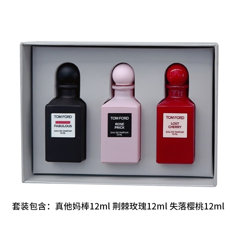 商品Tom Ford|Tom Ford/汤姆福特 TF荆刺玫瑰香水12ml+失落樱桃12ml+法布勒斯丝真他妈棒12ml 情人节礼物礼盒,价格¥1278,第1张图片详细描述