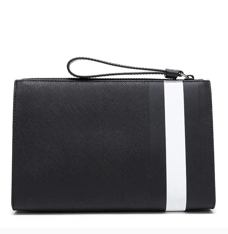 商品Bally|Bally 巴利 男士黑色格纹装饰手拿包 6224070,价格¥2058,第6张图片详细描述