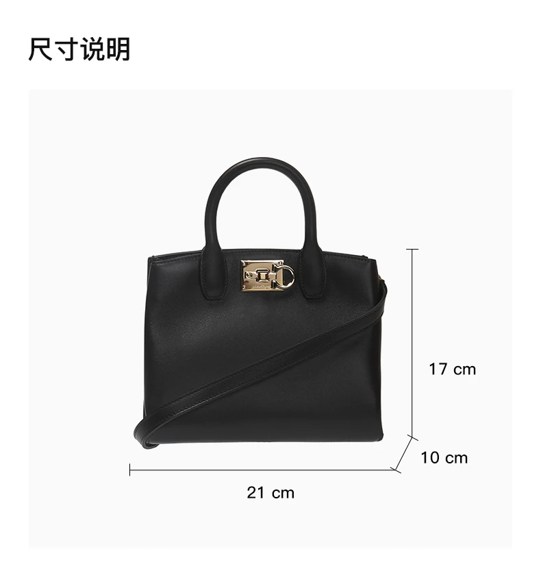 商品[国内直发] Salvatore Ferragamo|Salvatore Ferragamo 菲拉格慕 黑色女士手提包 21-H288-699606,价格¥8076,第3张图片详细描述