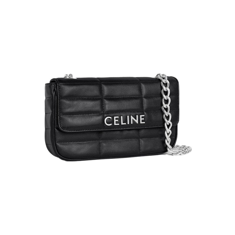 商品Celine|赛琳 23新款 男士黑�色绗缝山羊皮单肩链条包,价格¥21957,第5张图片详细描述