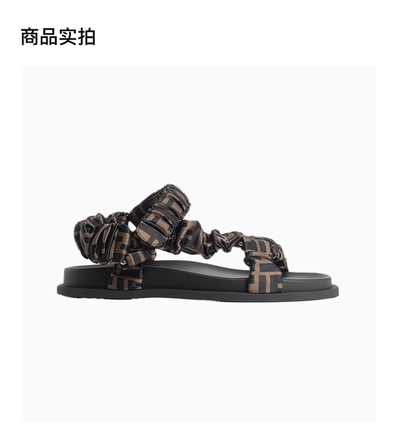 商品Fendi|FENDI 女士多色手感缎面平底凉鞋 8X8291AE7S-F0R7V,价格¥4729,第6张图片详细描述