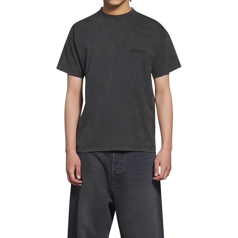 商品Balenciaga|Balenciaga/巴黎世家 22年早春新款  男士黑色棉质Logo短袖T恤,价格¥4673,第5张图片详细描述