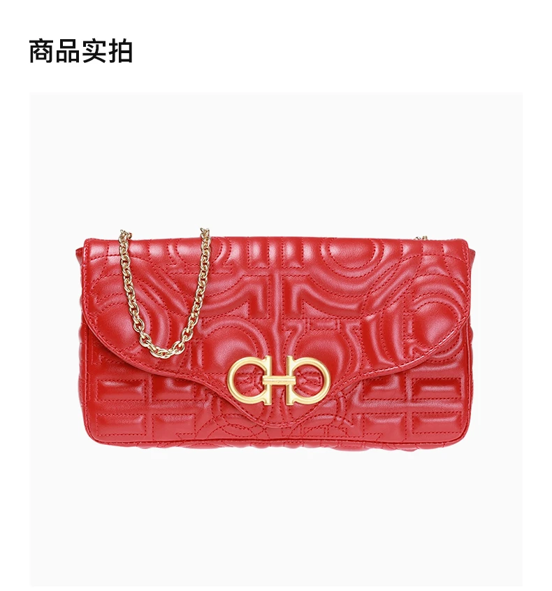 商品[国内直发] Salvatore Ferragamo|SALVATORE FERRAGAMO 红色女士斜挎包 22-D699-712971,价格¥7010,第4张图片详细描述