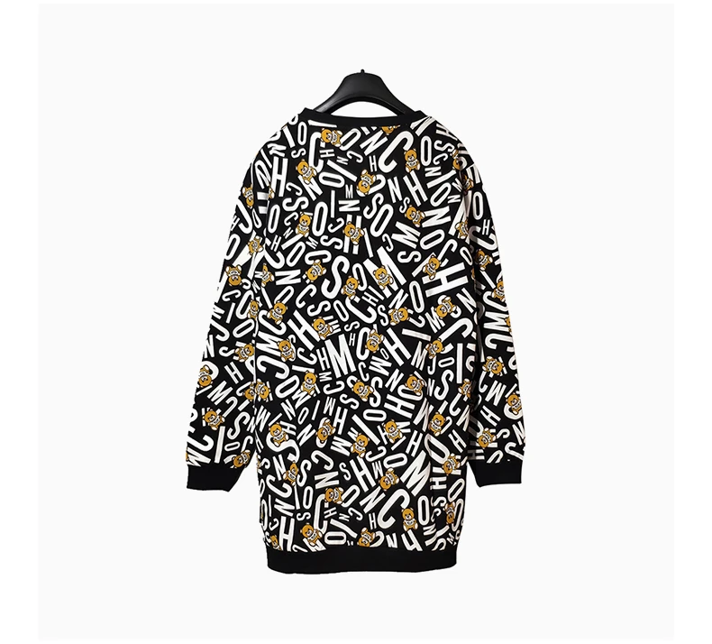 商品Moschino|MOSCHINO 女士黑色棉质长款卫衣 ZT1718-9005-1555,价格¥488,第5张图片详细描述