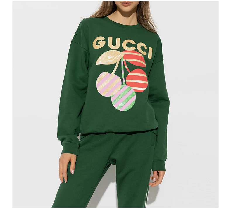 商品[国内直发] Gucci|GUCCI 绿色女士卫衣/帽衫 756354-XJFVY-3754,价格¥9747,第5张图片详细描述