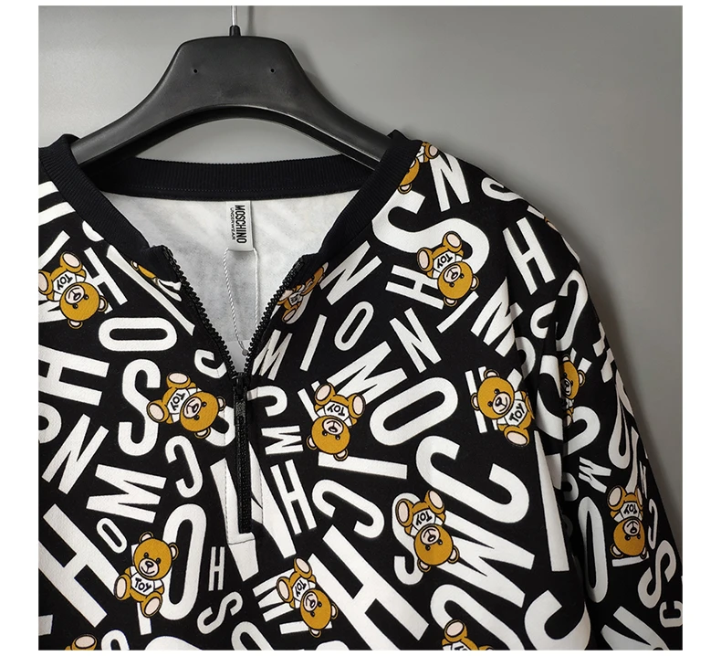 商品Moschino|MOSCHINO 女士黑色棉质长款卫衣 ZT1718-9005-1555,价格¥488,第6张图片详细描述