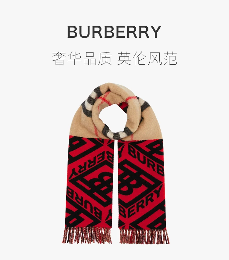 商品Burberry|BURBERRY 男士拼色围巾 8022494,价格¥2513,第1张图片详细描述