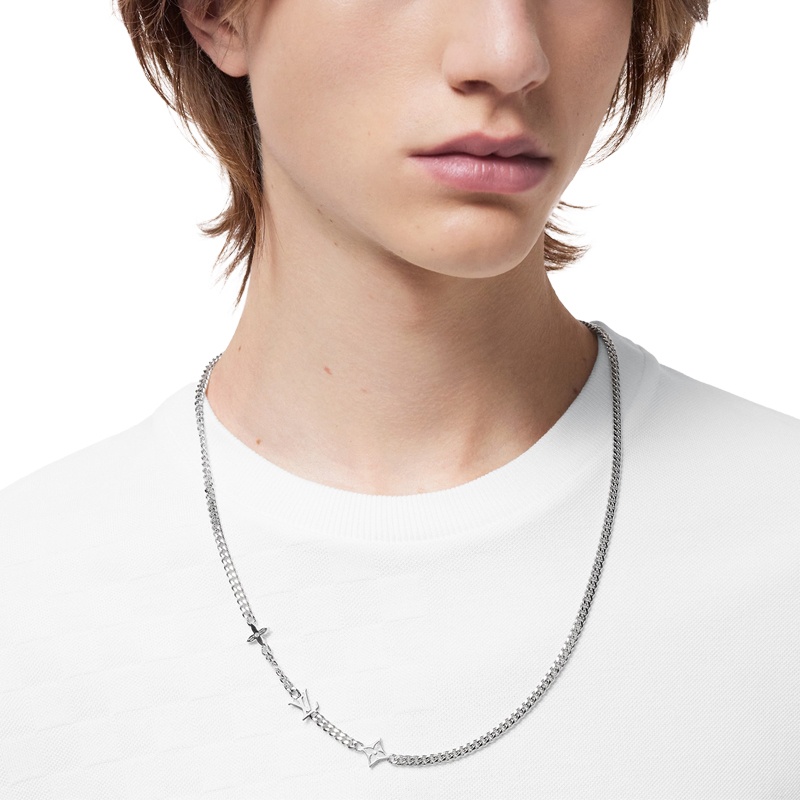 商品Louis Vuitton|【预售十天】 路易威登 23新款MNG ROW男士银色抛光链条金属项链,价格¥4471,第3张图片详细描述