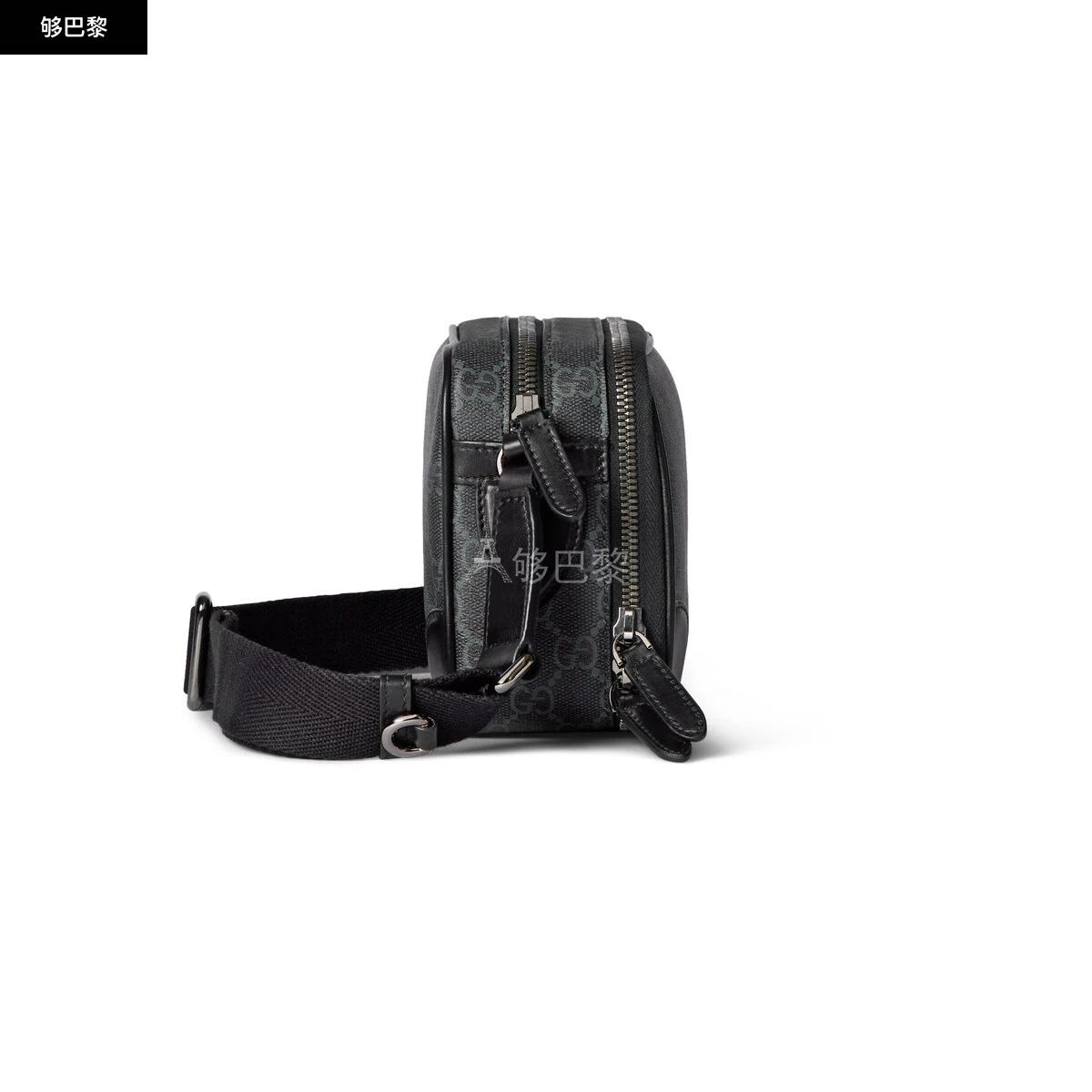 商品Gucci|【预售】 古驰 24秋冬 男士 单肩包 GG EMBLEM系列超迷你手袋 821217 FAED4 1000,价格¥13601,第3张图片详细描述