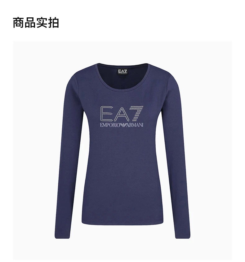 商品Emporio Armani|EMPORIO ARMANI 深蓝色女士T恤 6GTT61-J29Z-1554,价格¥463,第3张图片详细描述