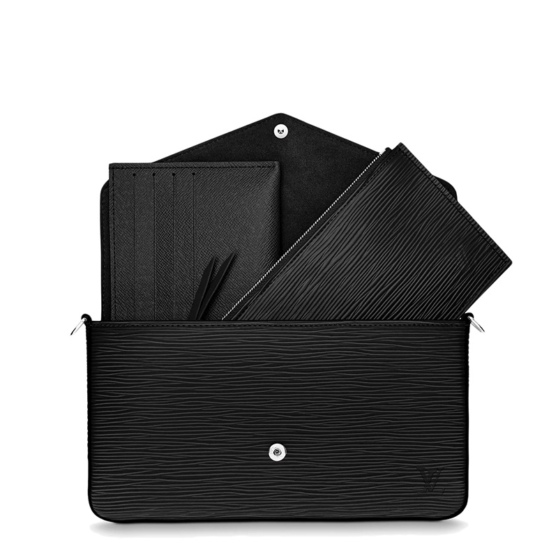 商品Louis Vuitton|预售十天 Louis Vuitton/路易威登  Félicie系列 女士黑色Epi皮革按扣翻盖链条单肩手拿包M62648,价格¥10685,第4张图片详细描述