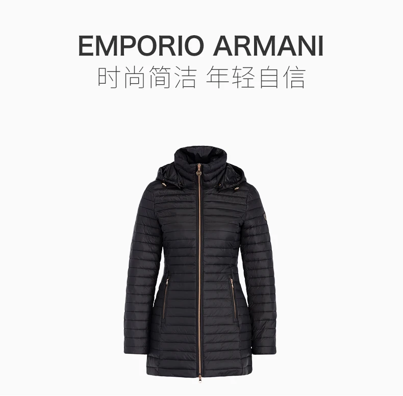 商品Emporio Armani|EMPORIO ARMANI 女士黑色聚酯胺棉服 6GTK01-TN01Z-1200,价格¥1734,第2张图片详细描述