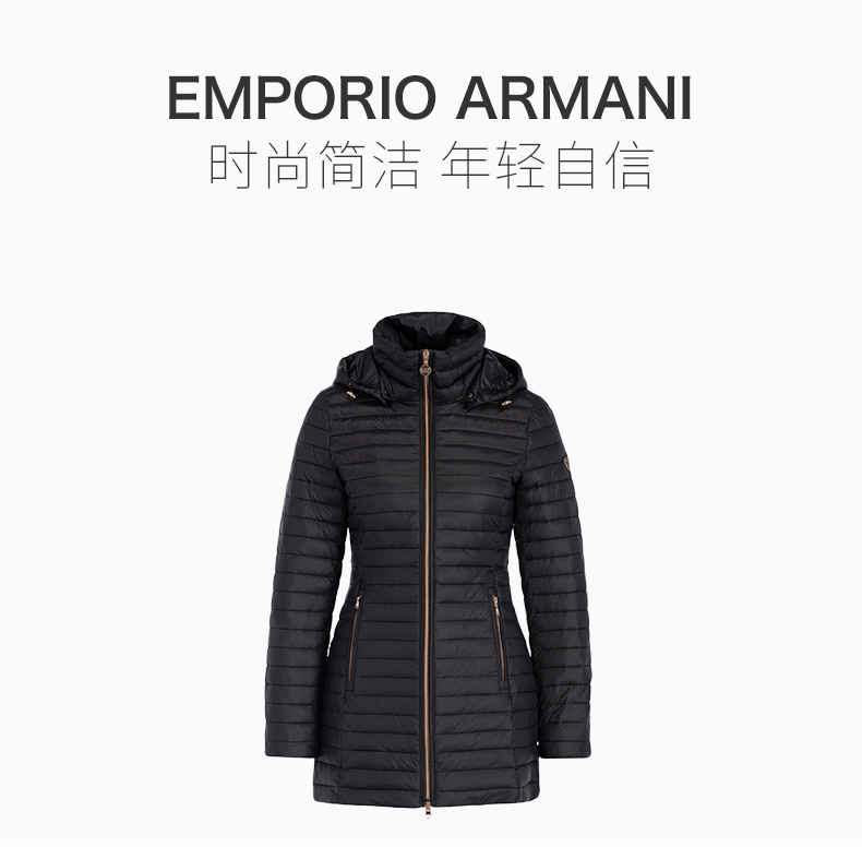 商品Emporio Armani|EMPORIO ARMANI 女士黑色聚酯胺棉服 6GTK01-TN01Z-1200,价格¥1568,第4张图片详细描述