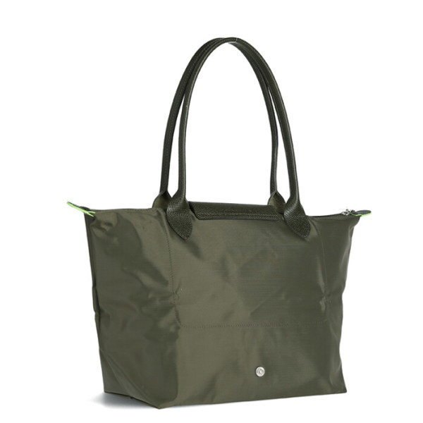 商品Longchamp|【SAvenue】LONGCHAMP 珑骧  环保帆布长柄大容量饺子手提单肩包 中号长柄 女款 森林绿色(提示：保税仓货品一人不可超过5单) 3597922092185（2605919479-22S）,价格¥626,第3张图片详细描述