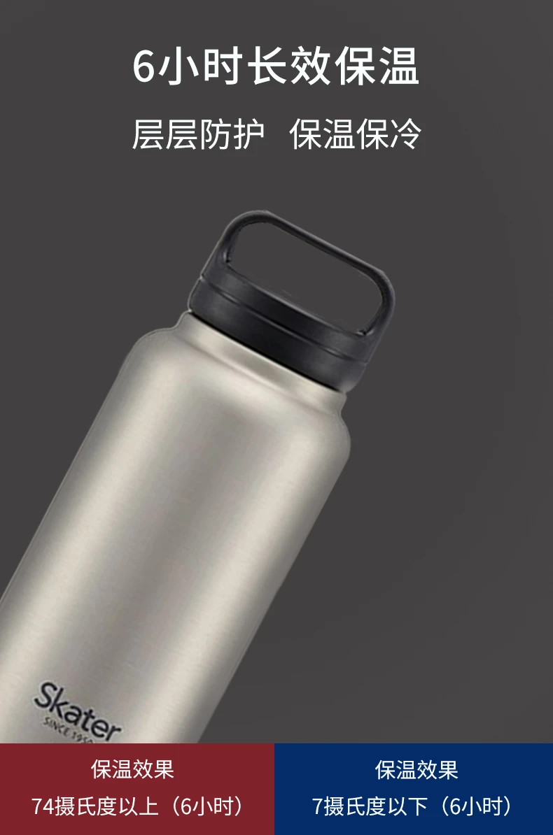 商品[国内直发] Skater|SKATER银色不锈钢保温杯1000ml,价格¥192,第5张图片详细描述
