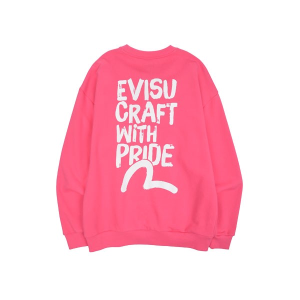 商品Evisu|【享贝家】韩版Evisu 惠美寿福神宽松T恤 男女同款 藏蓝色/灰色/粉色/米色（预售款，10天发货）EU5UTS942,价格¥220,第14张图片详细描述