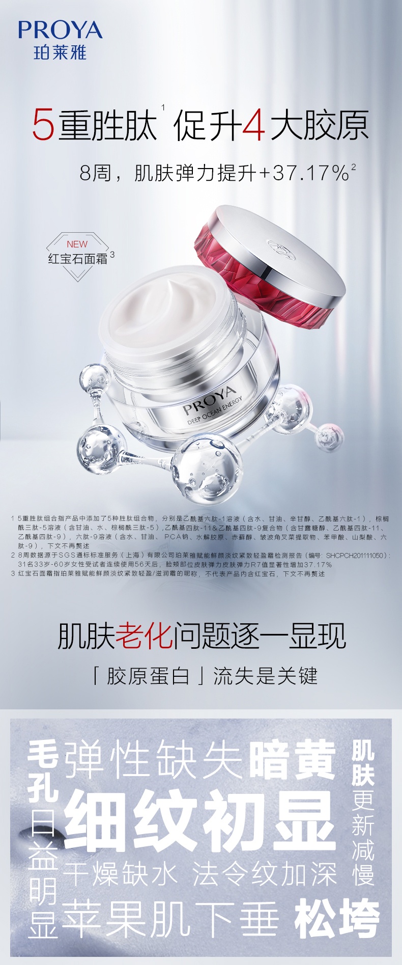 商品PROYA|珀莱雅 红宝石滋润/轻盈霜 50ml（赠品以实际发货为准，介意慎拍）,价格¥525,第1张图片详细描述