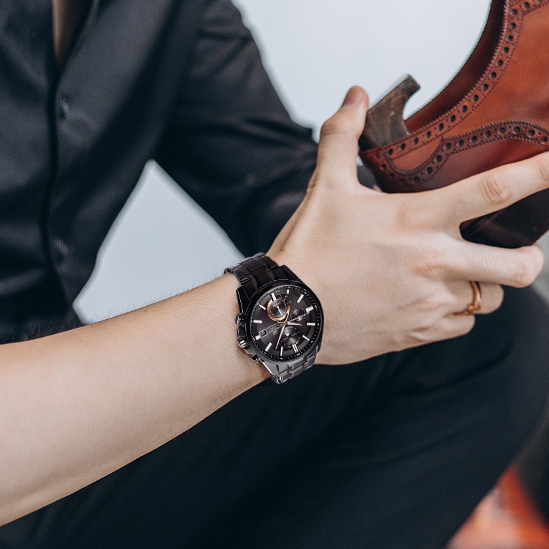 商品[国内直发] Casio|卡西欧手表简洁经典设计风格  人造蓝宝石玻璃镜面 100米防水 太阳能动力 计时功能 ,价格¥2051,第3张图片详细描述