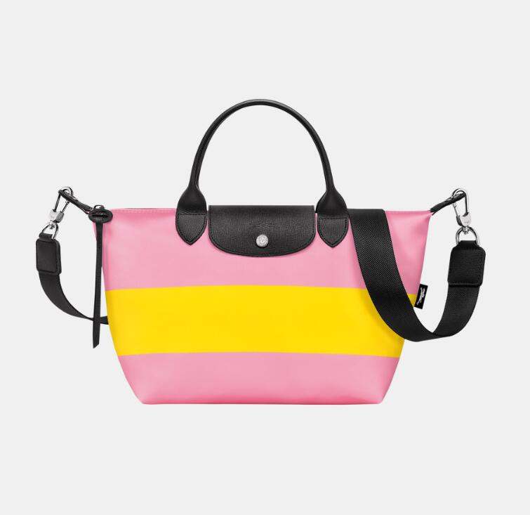 商品[国内直发] Longchamp|珑骧 Le Pliage 拉链开合 帆布 单肩斜挎手提包小号女款粉红色/黄色,价格¥1811,第2张图片详细描述