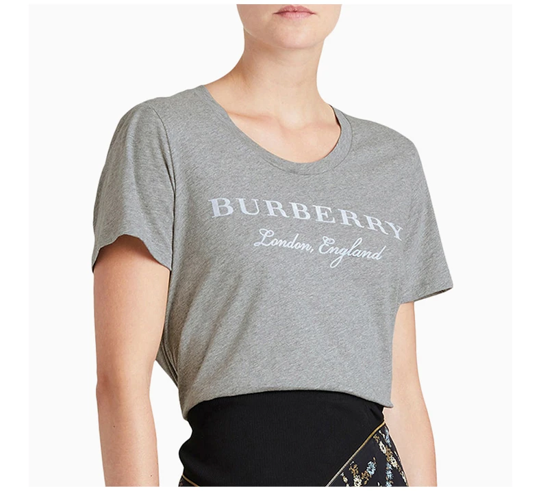 商品[国内直发] Burberry|BURBERRY 灰色女士T恤 4057046,价格¥1598,第6张图片详细描述