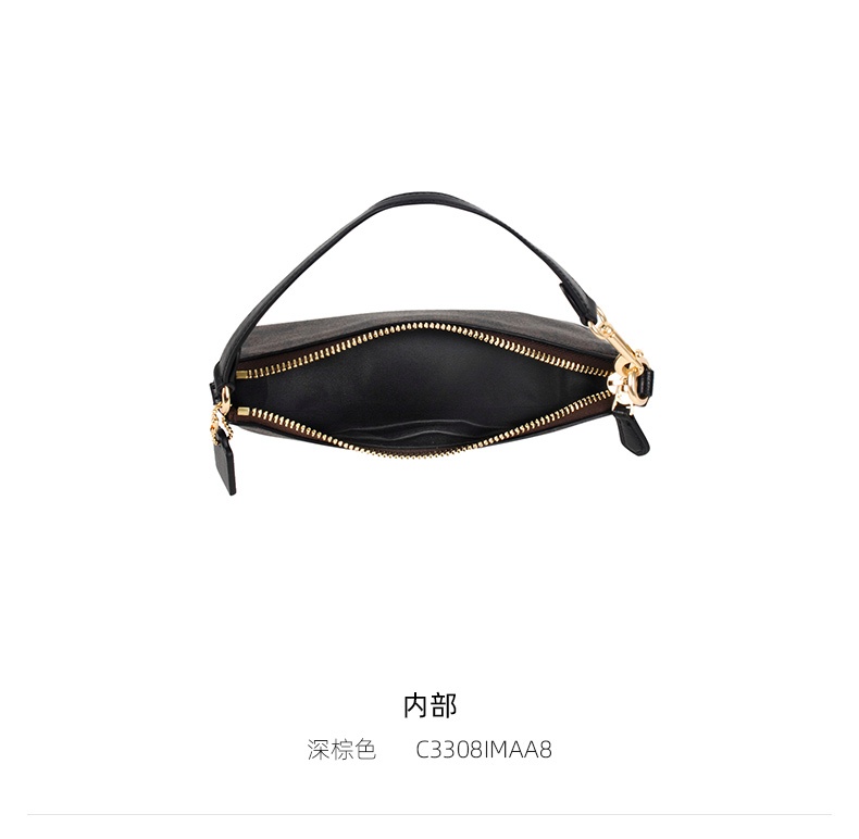 商品[国内直发] Coach|COACH 奥莱款小号女士PVC配皮手拿包 C3308IMAA8 送礼好物,价格¥962,第5张图片详细描述