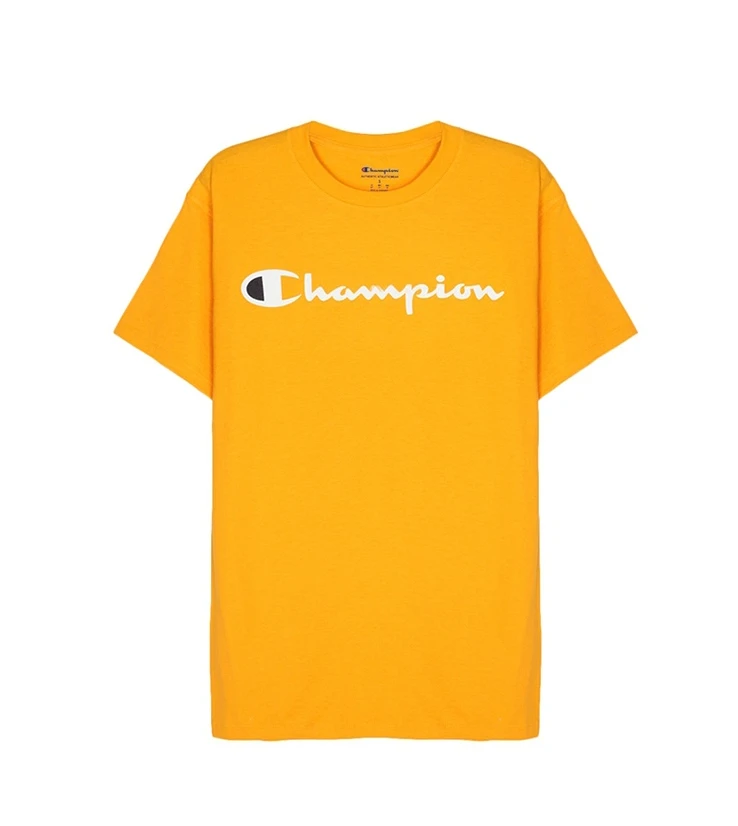 商品[国内直发] CHAMPION|CHAMPION 男士黄色棉质短袖T恤 GT23H-Y07718-MLV,价格¥88,第1张图片详细描述