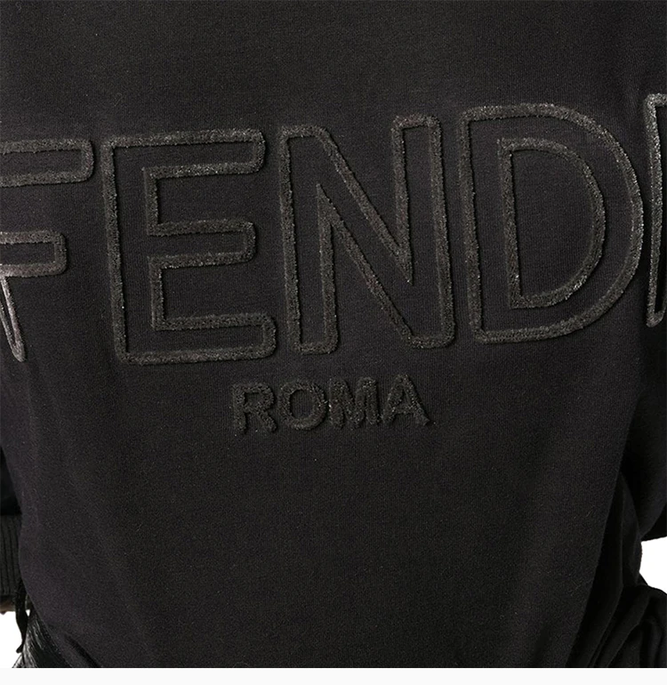 商品Fendi|Fendi 芬迪 女士黑色时尚休闲字母短袖T恤 FAF077-A47A-F0GME,价格¥1669,第7张图片详细描述