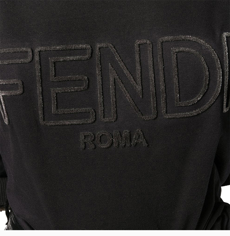商品Fendi|Fendi 芬迪 女士黑色时尚休闲字母短袖T恤 FAF077-A47A-F0GME,价格¥1747,第9张图片详细描述