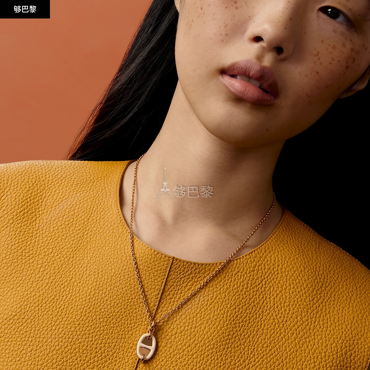 商品Hermes|【预售】 爱马仕 25春夏 女士 项链 Pendentif Mini Maillon, petit modèle H100053FOD3 ,价格¥6443,第4张图片详细描述