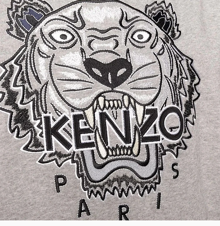 商品[国内直发] Kenzo|Kenzo 高田贤三 男士灰色虎头图案连帽卫衣 FA65SW3114XV-94,价格¥2333,第7张图片详细描述