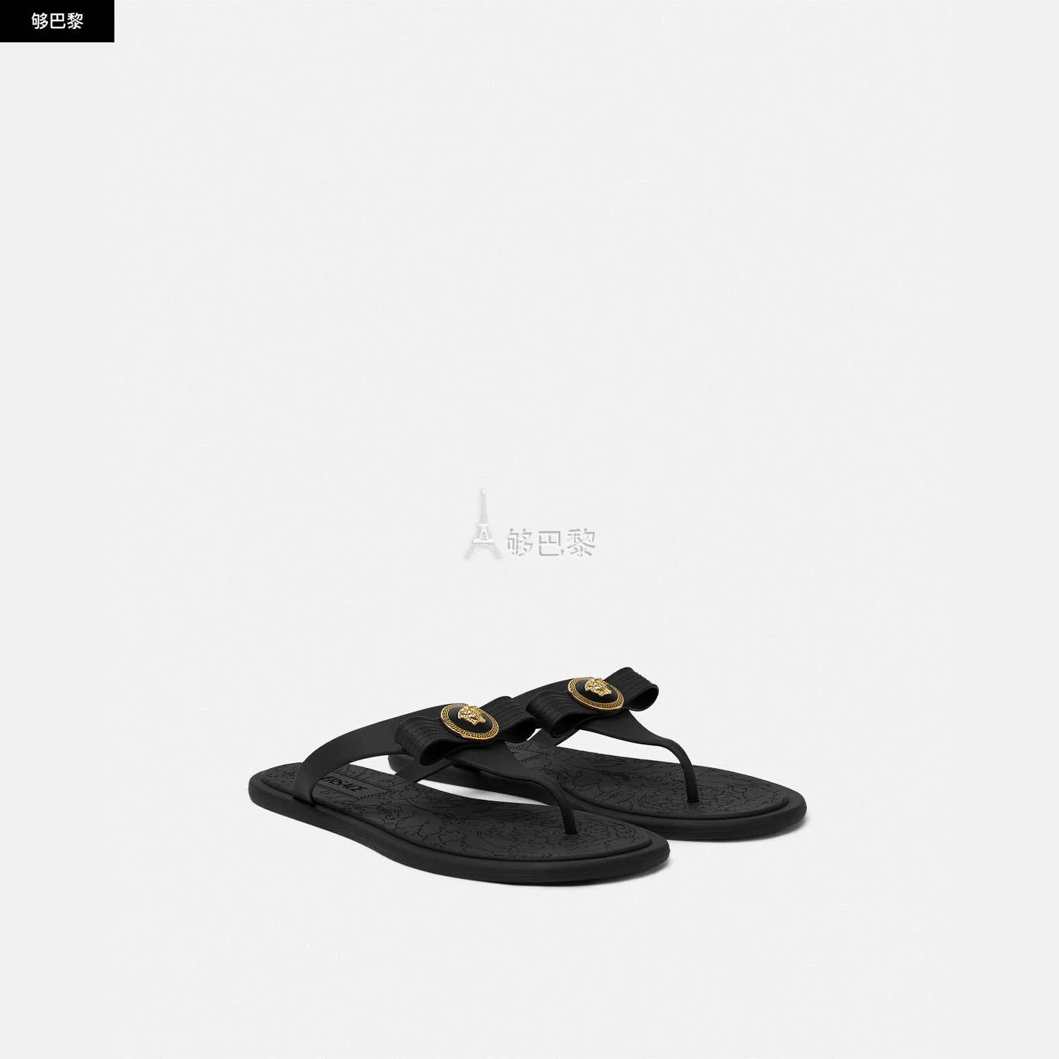 商品Versace|【预售】 范思哲 25春夏 女士 拖鞋 Gianni Ribbon凉鞋 1018789-1A10983_1B00V ,价格¥3637,第4张图片详细描述