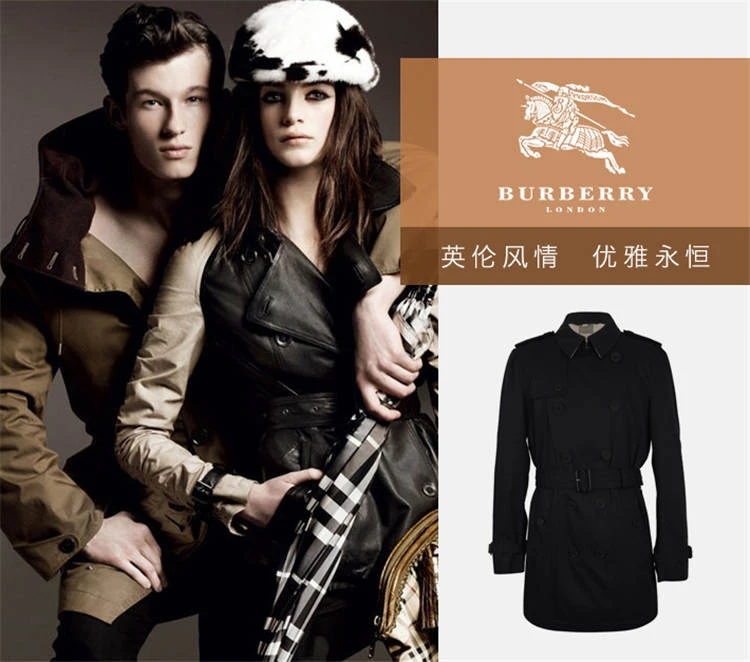 商品[国内直发] Burberry|BURBERRY 黑色男士风衣 3902350,价格¥6043,第1张图片详细描述