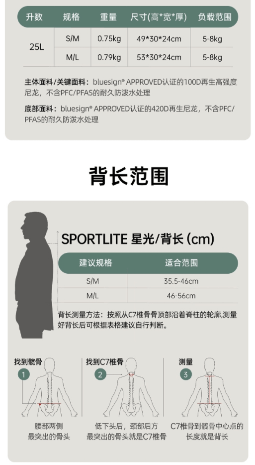 商品Osprey|Sportlite 25L/30L星光户外背包登山徒步背包男女双肩包25新款(香港仓发货）,价格¥1019,第8张图片详细描述