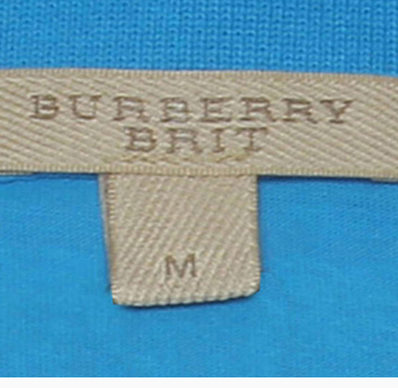 商品[国内直发] Burberry|Burberry 博柏利 男士淡蓝色纯棉格子短袖Polo衫 3915374,价格¥1229,第9张图片详细描述