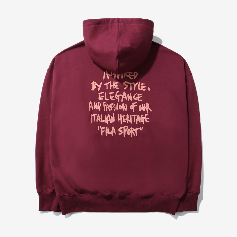 商品Fila|【享贝家】FILAOverfit Typography 连帽衫卫衣红色/绿色 FS2POD3125X （特价活动款）,价格¥178,第3张图片详细描述