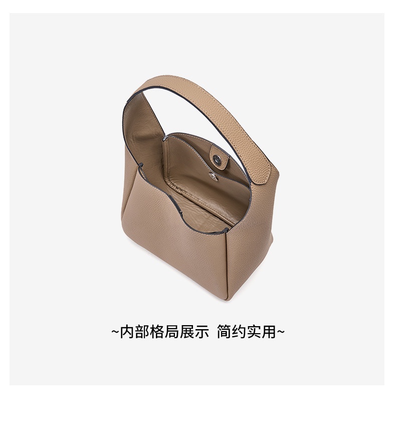商品[国内直发] GLENVINTEN|格岚云顿真皮头层牛皮女包通勤单肩包头层牛皮水桶包菜篮子包包女2022小众腋下包,价格¥336,第8张图片详细描述