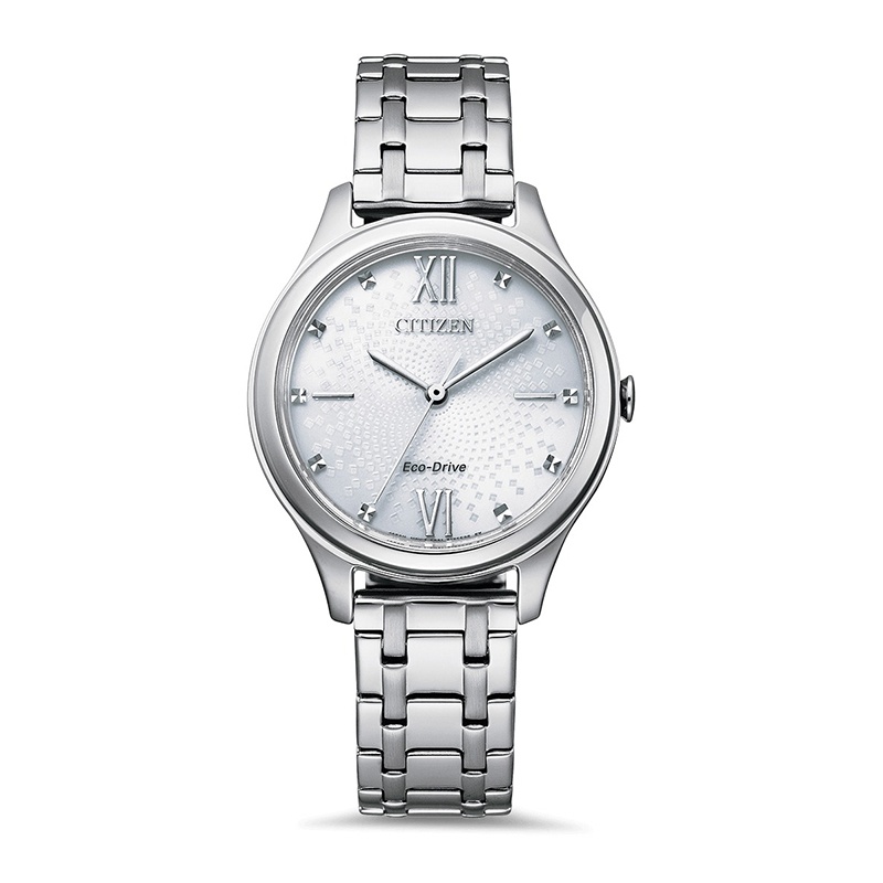 商品Citizen|Citizen 23新款 女士银色不锈钢精钢表带白色表盘腕表32mm,价格¥1201,第3张图片详细描述