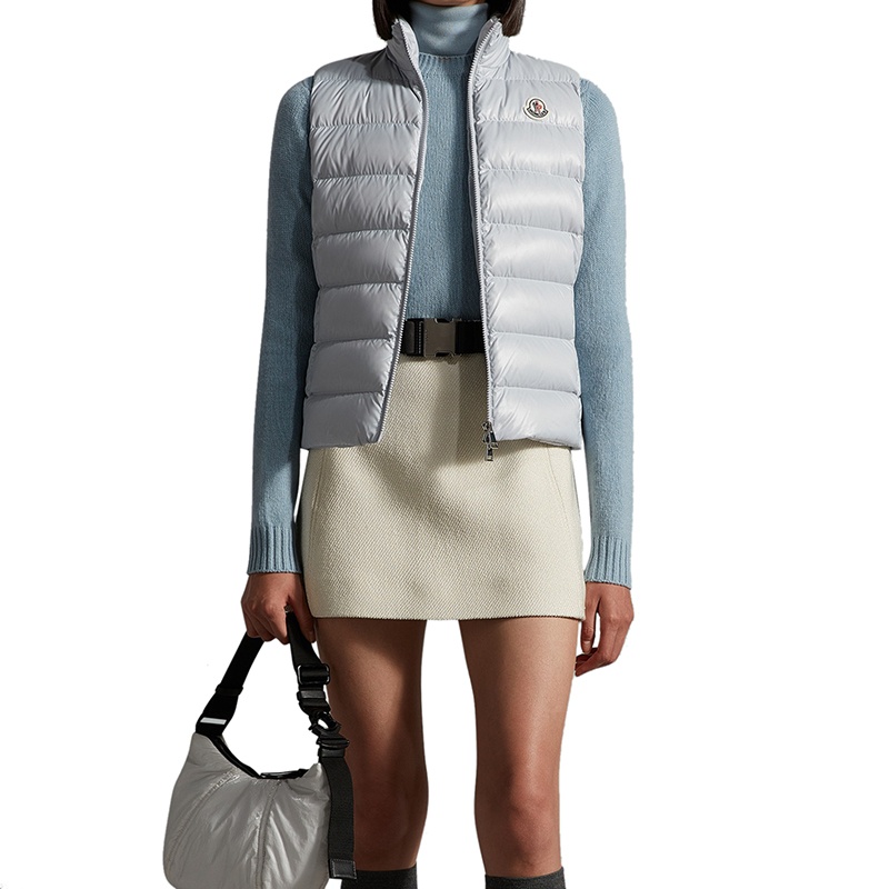 商品Moncler|Moncler/蒙克莱 22年秋冬新款 Ghany系列 女士紫灰色无袖羽绒服马甲,价格¥5843,第3张图片详细描述