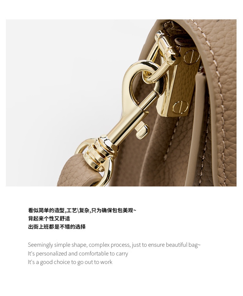 商品[国内直发] GLENVINTEN|格岚云顿头层牛皮小方包百搭真皮腋下包包女2023新款通勤高级单肩斜挎小包,价格¥414,第29张图片详细描述