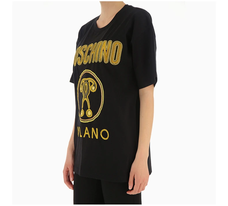商品Moschino|MOSCHINO 黑色女士T恤 J0711-0540-7555,价格¥1769,第7张图片详细描述