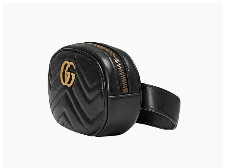 商品[国内直发] Gucci|GUCCI 古驰 女士黑色皮革腰包 476434-DSVRT-1000,价格¥6402,第7张图片详细描述