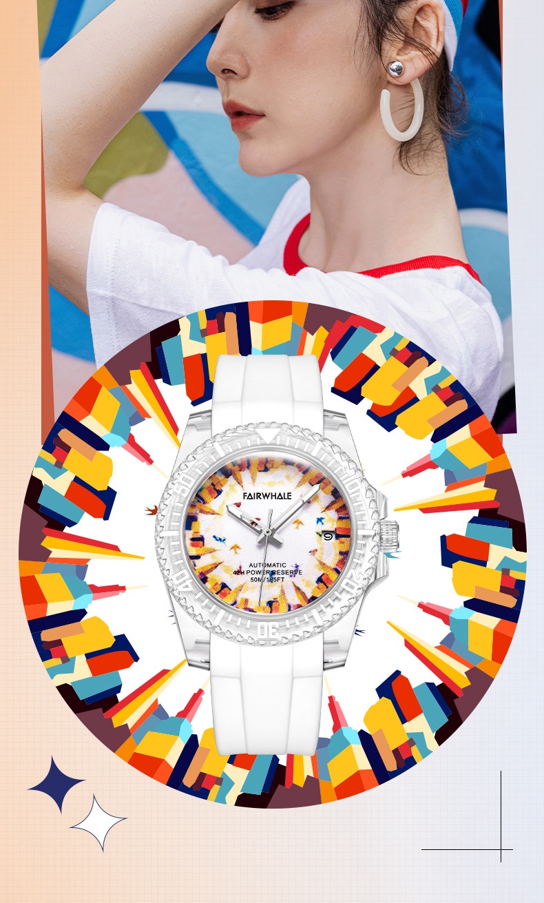 商品[国内直发] Mark Fairwhale|爆款马克华菲品牌手表女生新型潮流机械watch 百搭网红女表,价格¥524,第4张图片详细描述