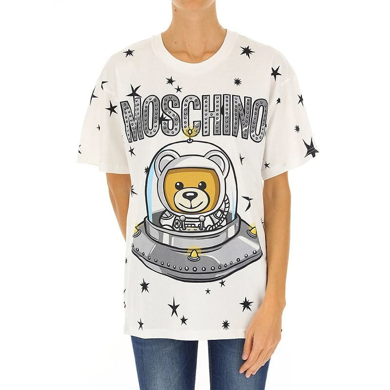 商品Boutique Moschino|BOUTIQUE MOSCHINO 女士白色印花棉质短袖T恤 V0703-5440-1002,价格¥1450,第1张图片详细描述