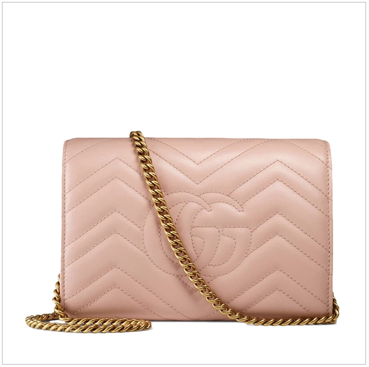 商品[国内直发] Gucci|GUCCI 古驰 女士粉色皮革链条包 474575-DRW1T-5909,价格¥9767,第9张图片详细描述