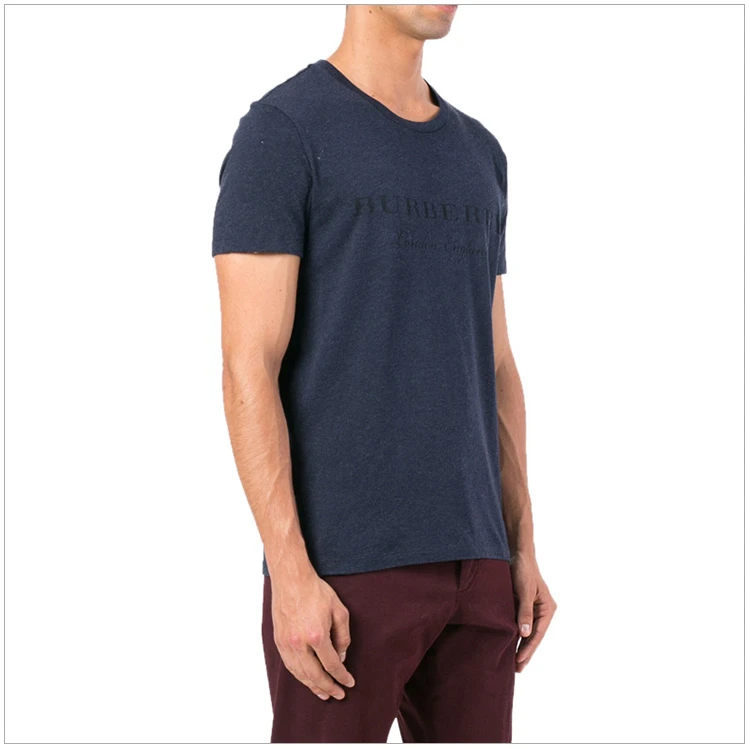 商品Burberry|Burberry 博柏利 男士深蓝色棉质短袖T恤 4056129,价格¥1303,第3张图片详细描述