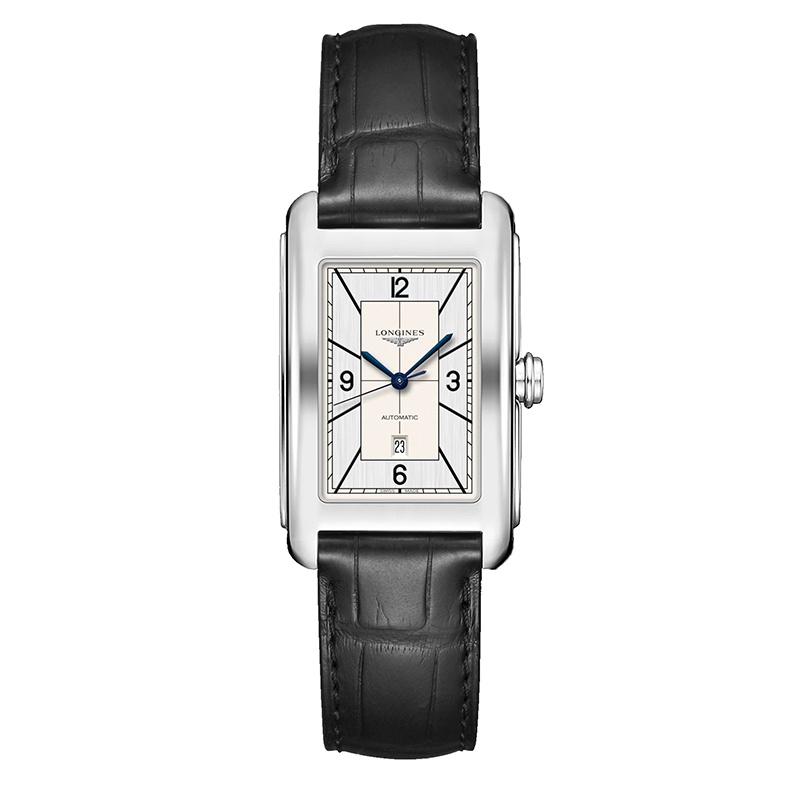 商品Longines|【现货】浪琴 黛绰维纳系列 女士银色自动机械精钢表壳和鳄鱼皮表带腕表 L5.757.4.73.0,价格¥9029,第2张图片详细描述