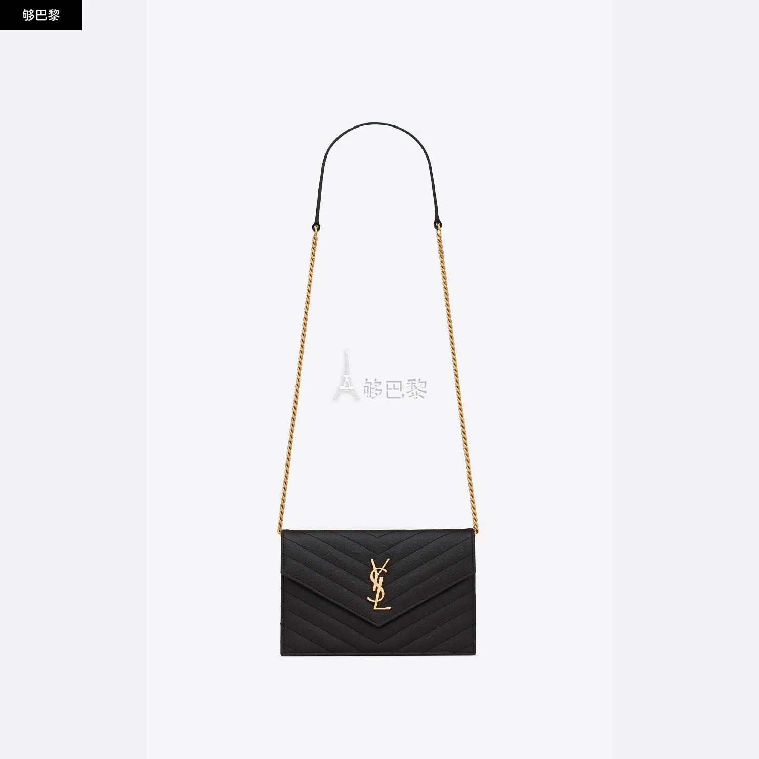 商品Yves Saint Laurent|包邮包税【预售7天发货】 YSL圣罗兰SAINT LAURENT 23秋冬 女士 单肩包 cassandre matelassé envelope chain wallet en cuir embossé grain de poudre 742920BOW011000,价格¥7545,第3张图片详细描述